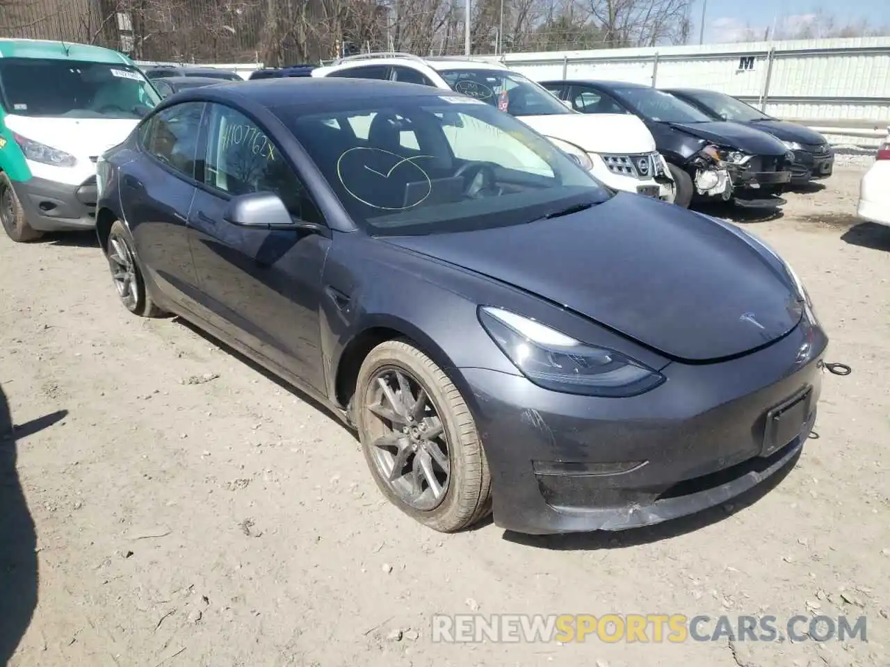 1 Photograph of a damaged car 5YJ3E1EBXNF117589 TESLA MODEL 3 2022