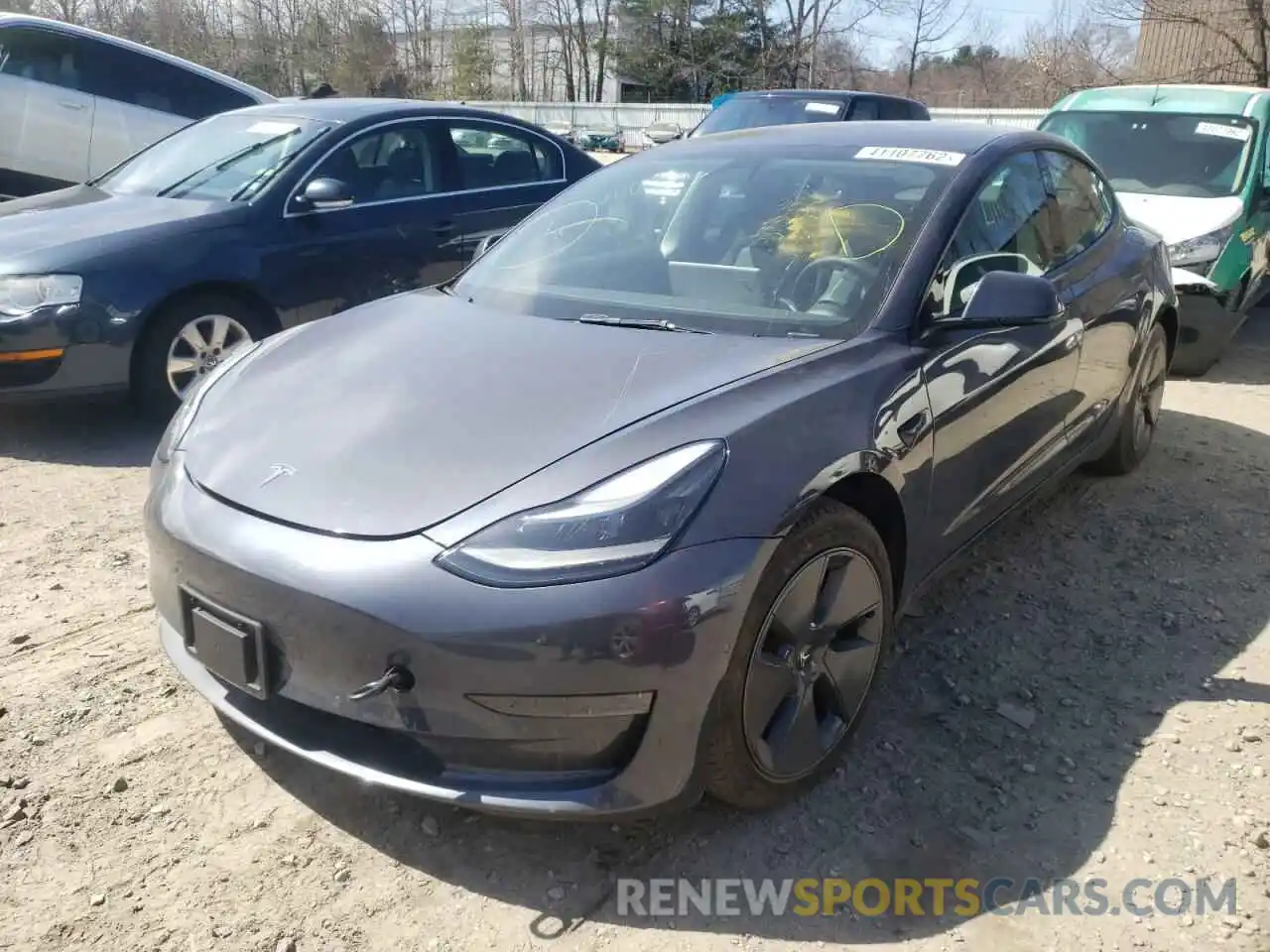 2 Photograph of a damaged car 5YJ3E1EBXNF117589 TESLA MODEL 3 2022