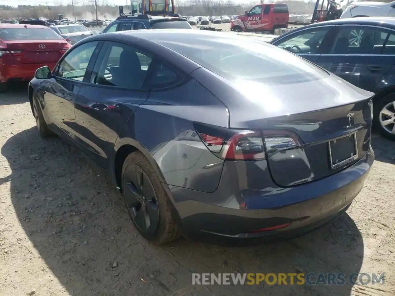 3 Photograph of a damaged car 5YJ3E1EBXNF117589 TESLA MODEL 3 2022