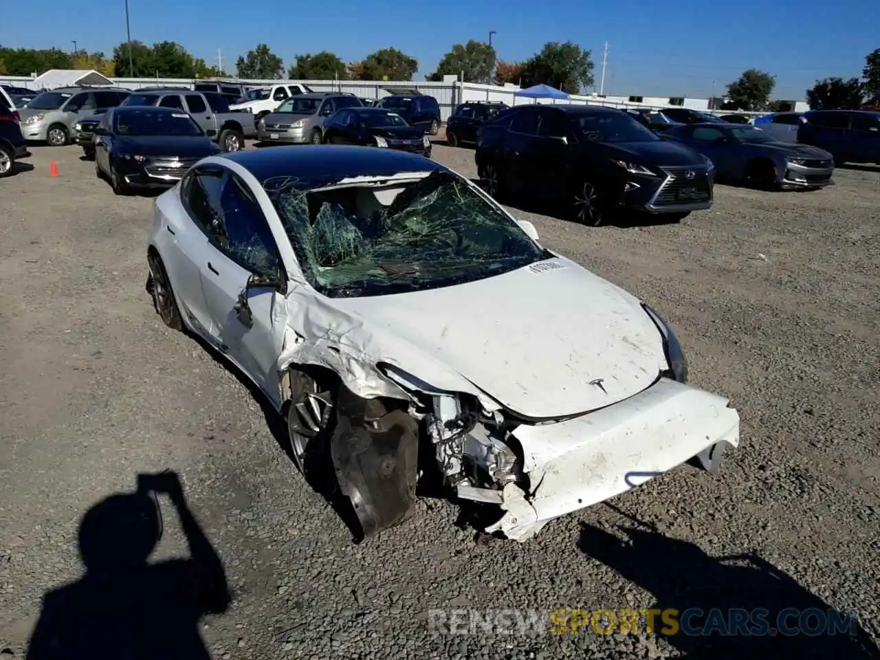 1 Photograph of a damaged car 5YJ3E1EBXNF124476 TESLA MODEL 3 2022