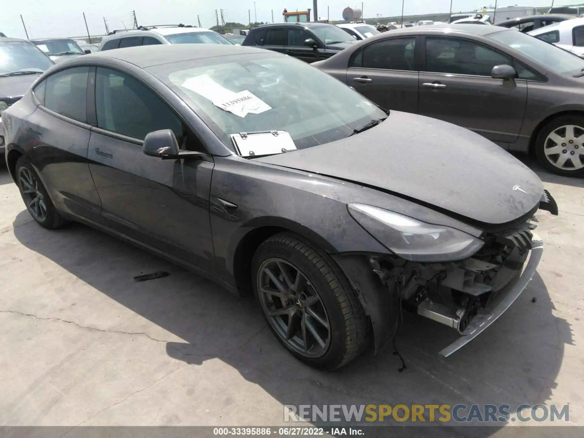 1 Photograph of a damaged car 5YJ3E1EBXNF128673 TESLA MODEL 3 2022