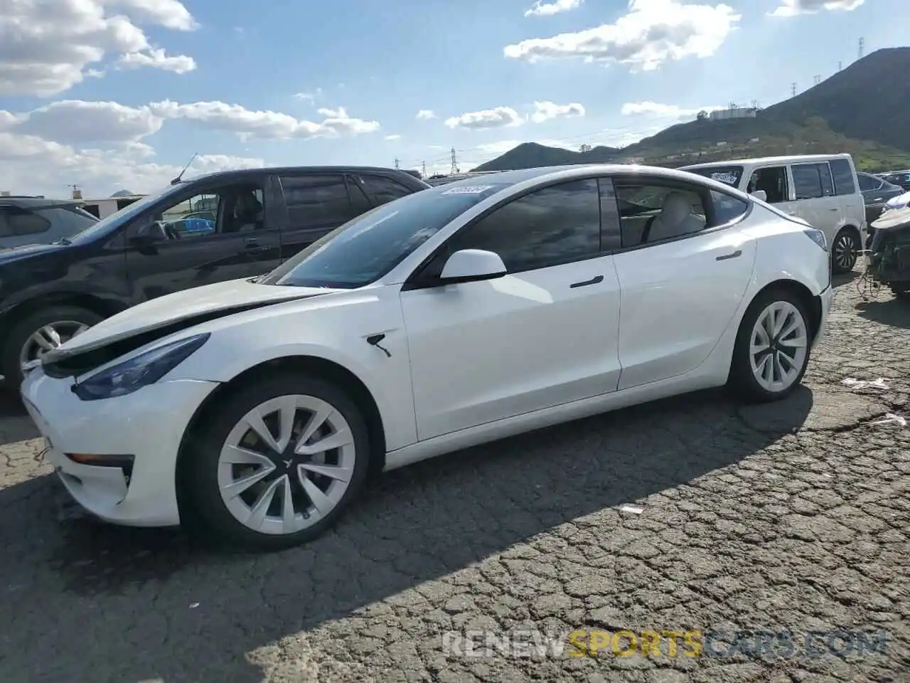 1 Photograph of a damaged car 5YJ3E1EBXNF129967 TESLA MODEL 3 2022