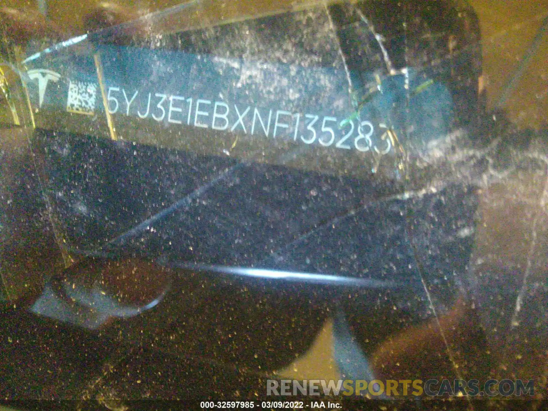 9 Photograph of a damaged car 5YJ3E1EBXNF135283 TESLA MODEL 3 2022