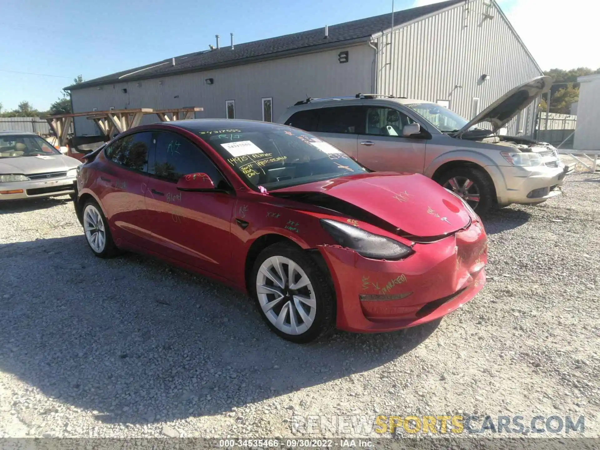 1 Photograph of a damaged car 5YJ3E1EBXNF154853 TESLA MODEL 3 2022