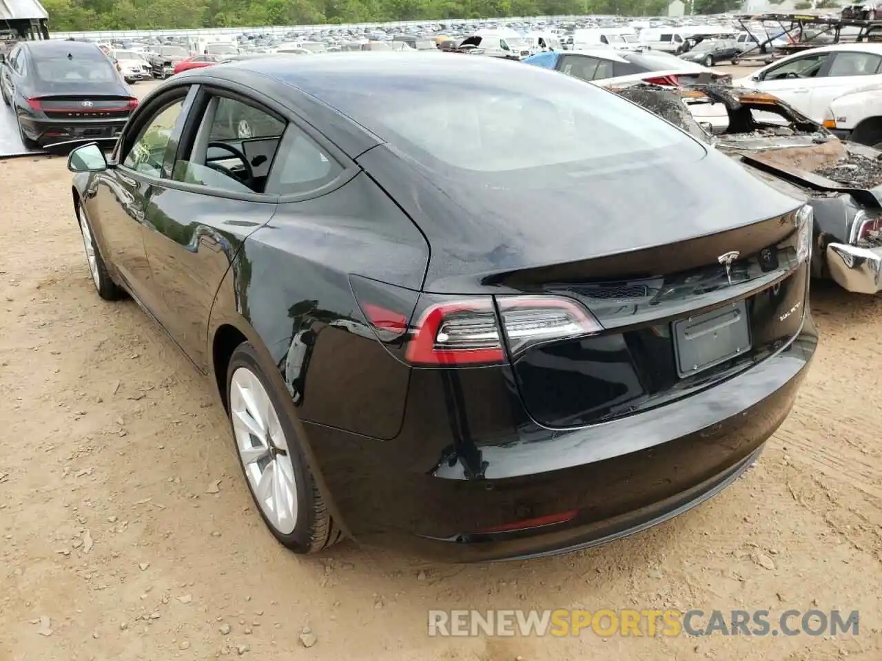 3 Photograph of a damaged car 5YJ3E1EBXNF187433 TESLA MODEL 3 2022