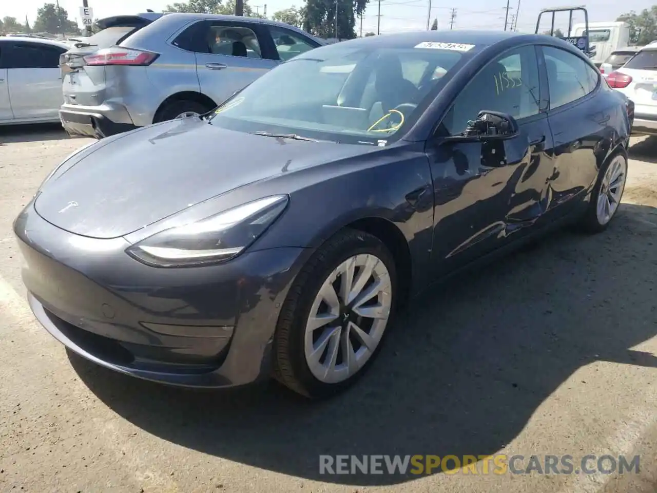 2 Photograph of a damaged car 5YJ3E1EBXNF192549 TESLA MODEL 3 2022