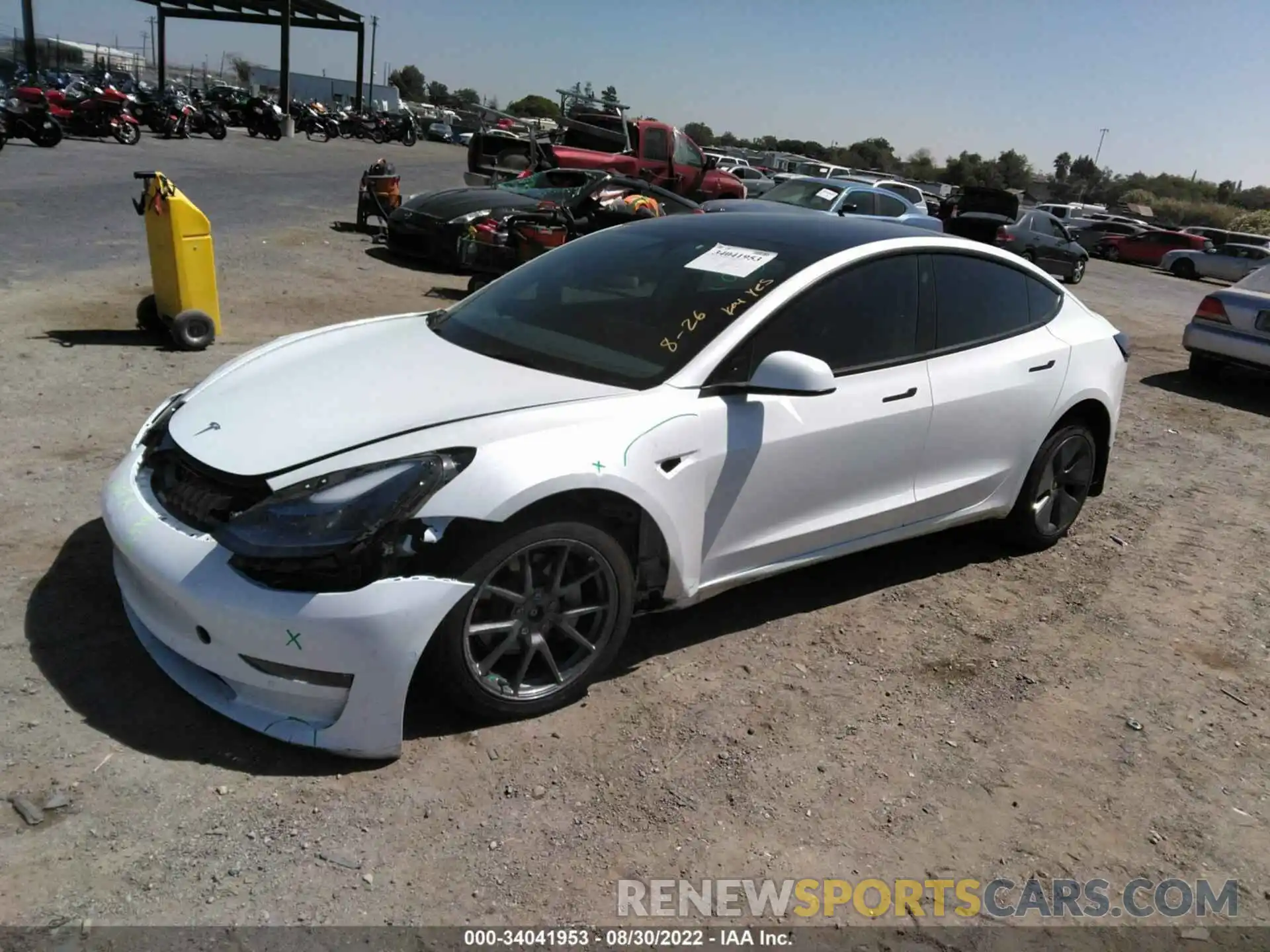 2 Photograph of a damaged car 5YJ3E1EBXNF250465 TESLA MODEL 3 2022