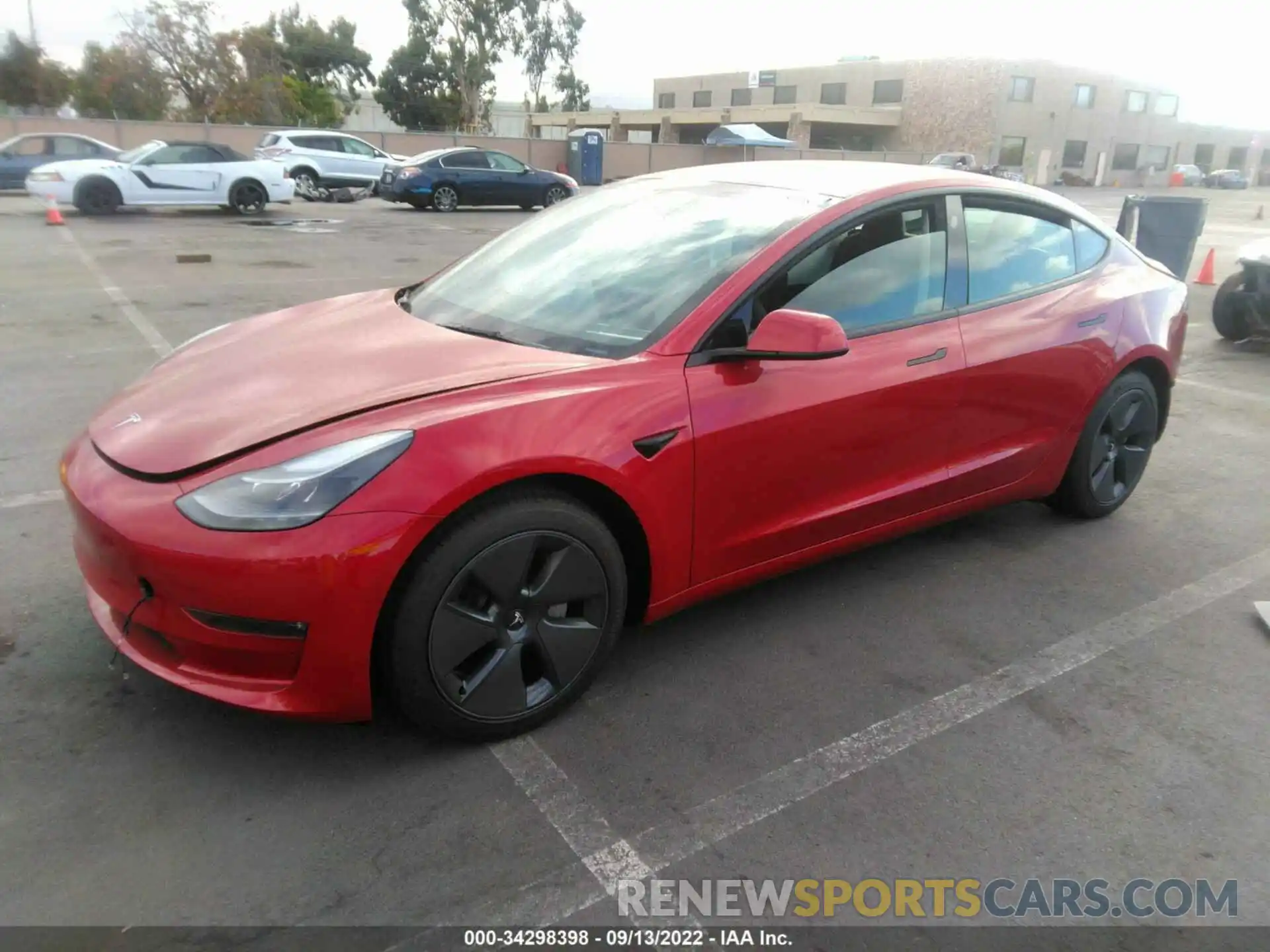 2 Photograph of a damaged car 5YJ3E1EBXNF307943 TESLA MODEL 3 2022