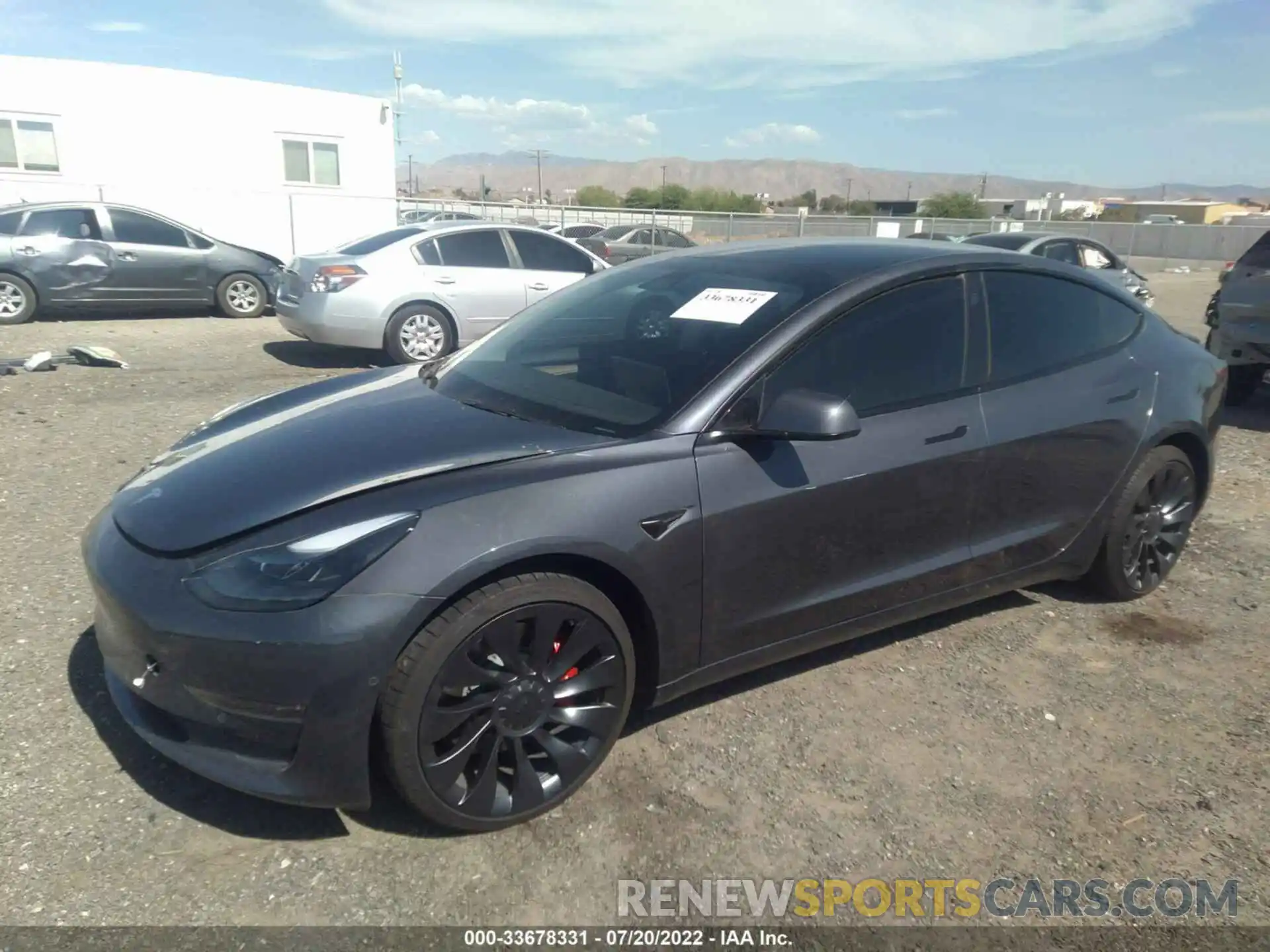 2 Photograph of a damaged car 5YJ3E1EC0NF134880 TESLA MODEL 3 2022