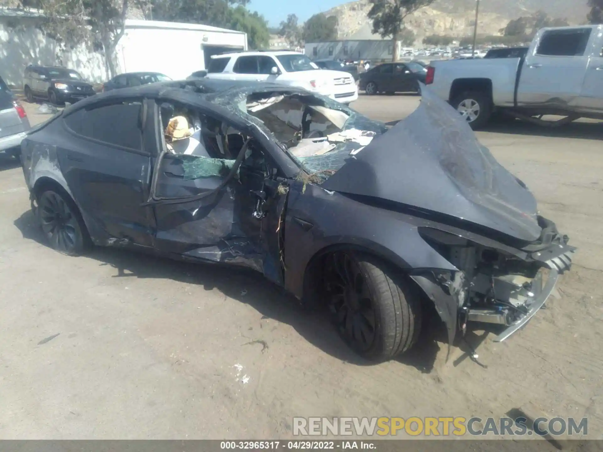 1 Photograph of a damaged car 5YJ3E1EC0NF183061 TESLA MODEL 3 2022