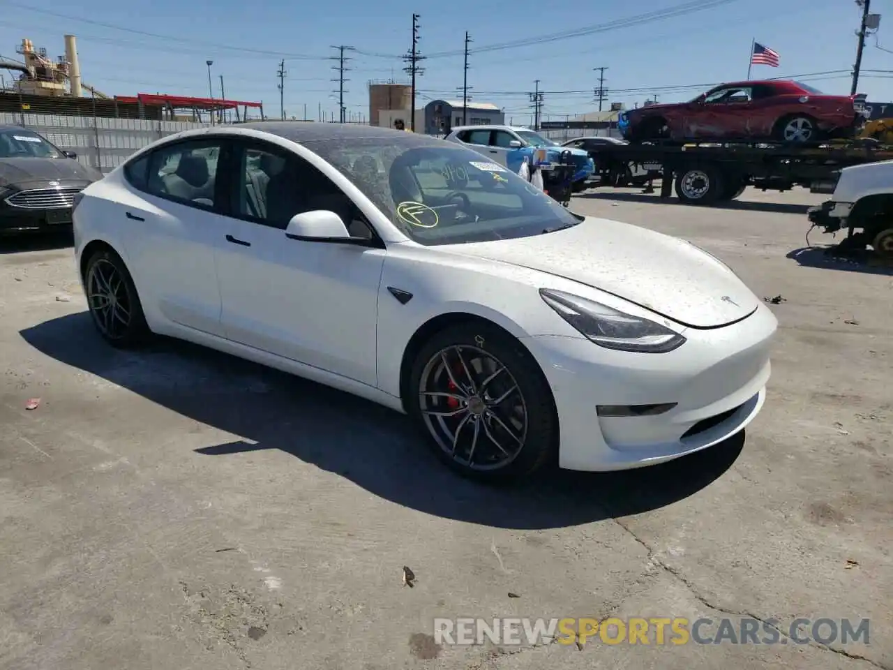 1 Photograph of a damaged car 5YJ3E1EC1NF103864 TESLA MODEL 3 2022