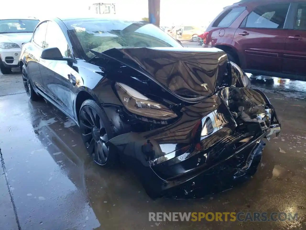 1 Photograph of a damaged car 5YJ3E1EC1NF105405 TESLA MODEL 3 2022