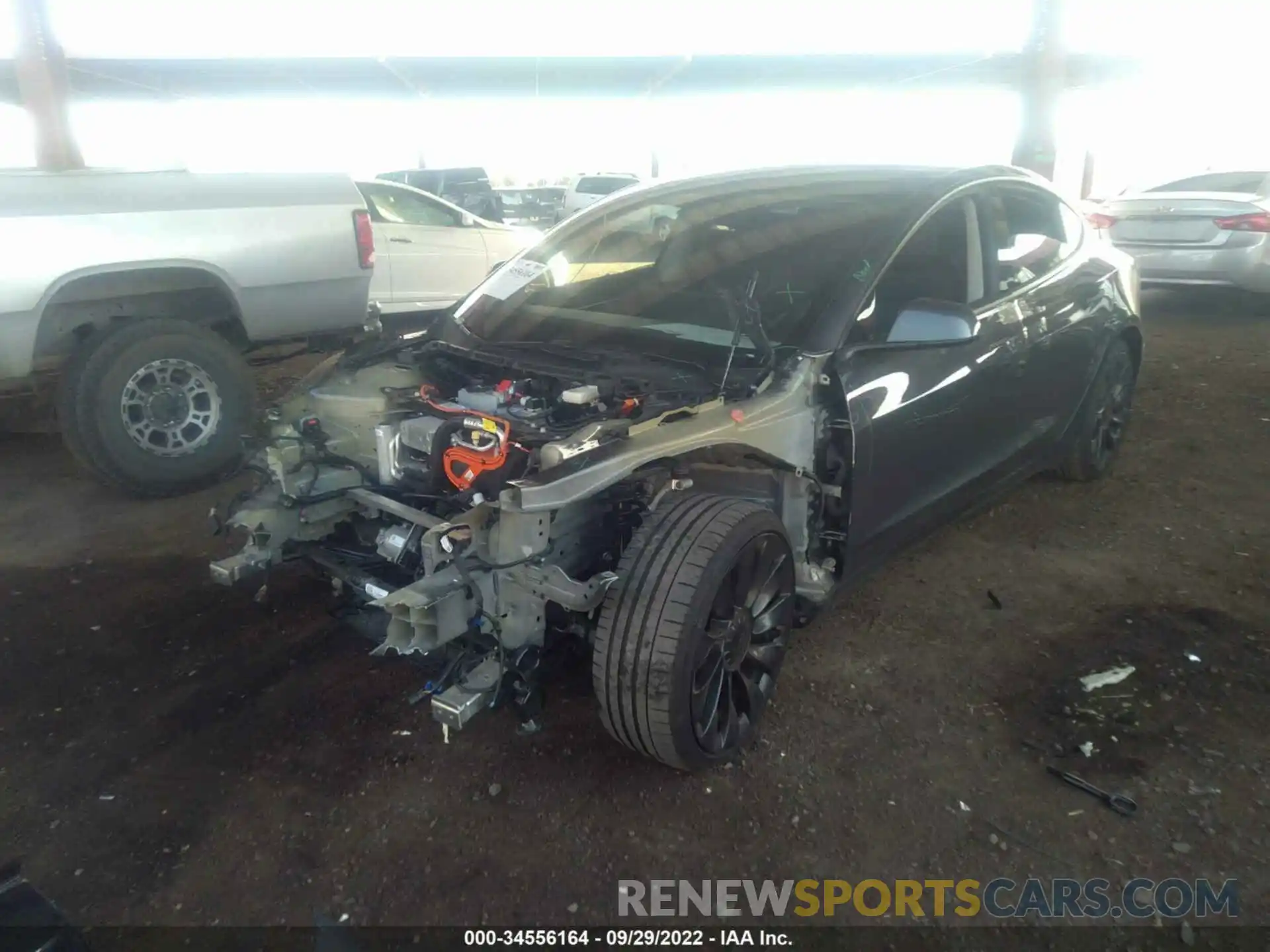 2 Photograph of a damaged car 5YJ3E1EC1NF173641 TESLA MODEL 3 2022