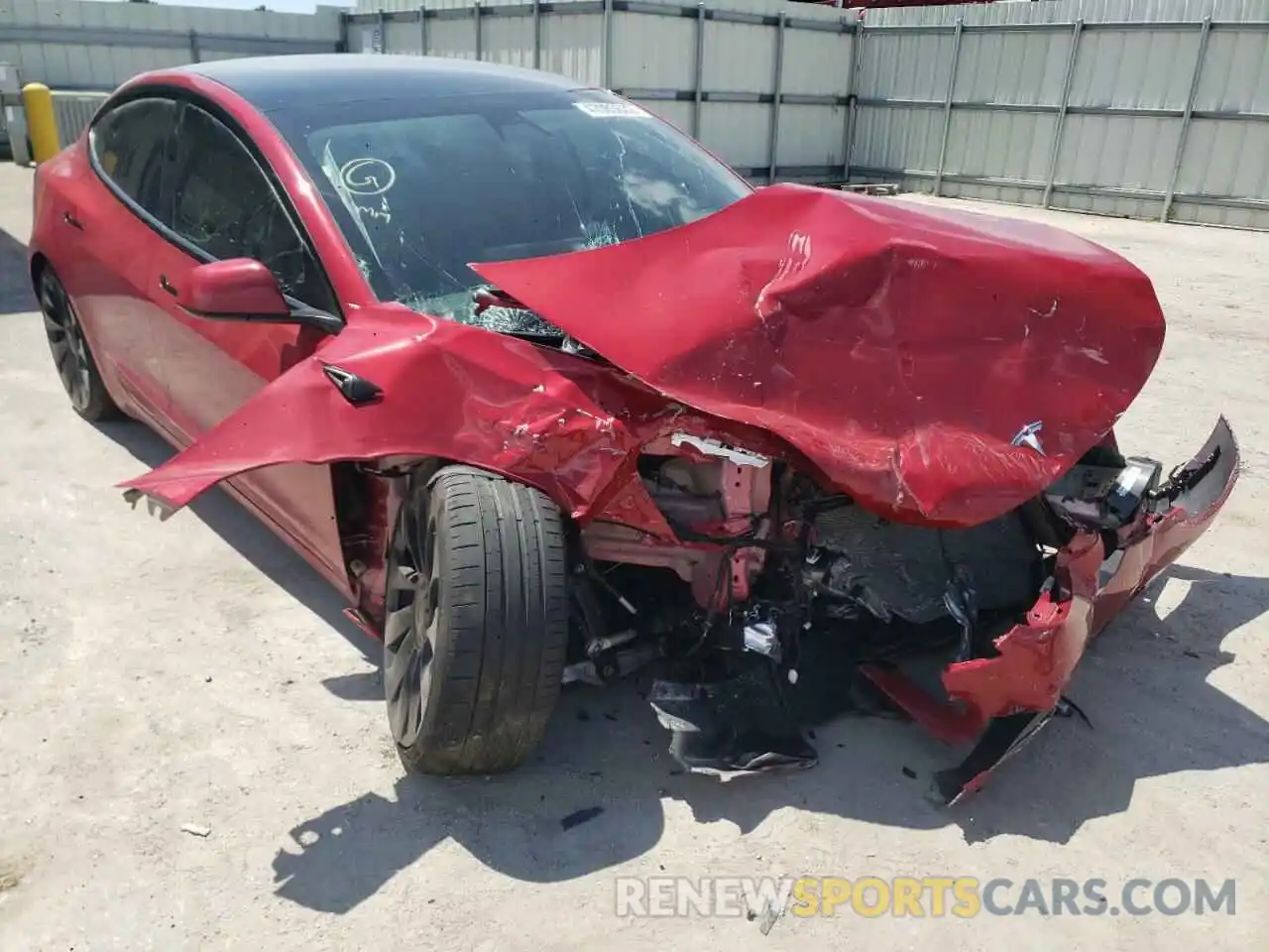 1 Photograph of a damaged car 5YJ3E1EC2NF104778 TESLA MODEL 3 2022