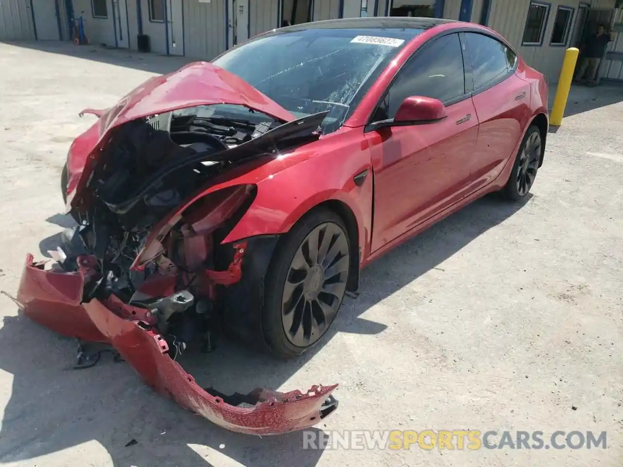 2 Photograph of a damaged car 5YJ3E1EC2NF104778 TESLA MODEL 3 2022