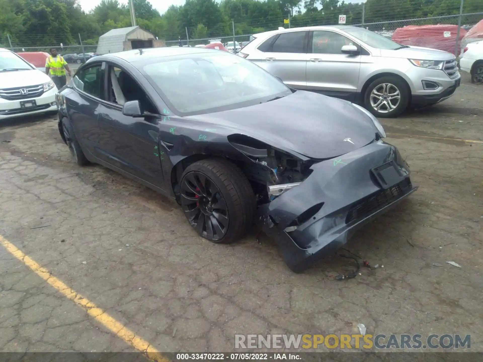 1 Photograph of a damaged car 5YJ3E1EC2NF125274 TESLA MODEL 3 2022