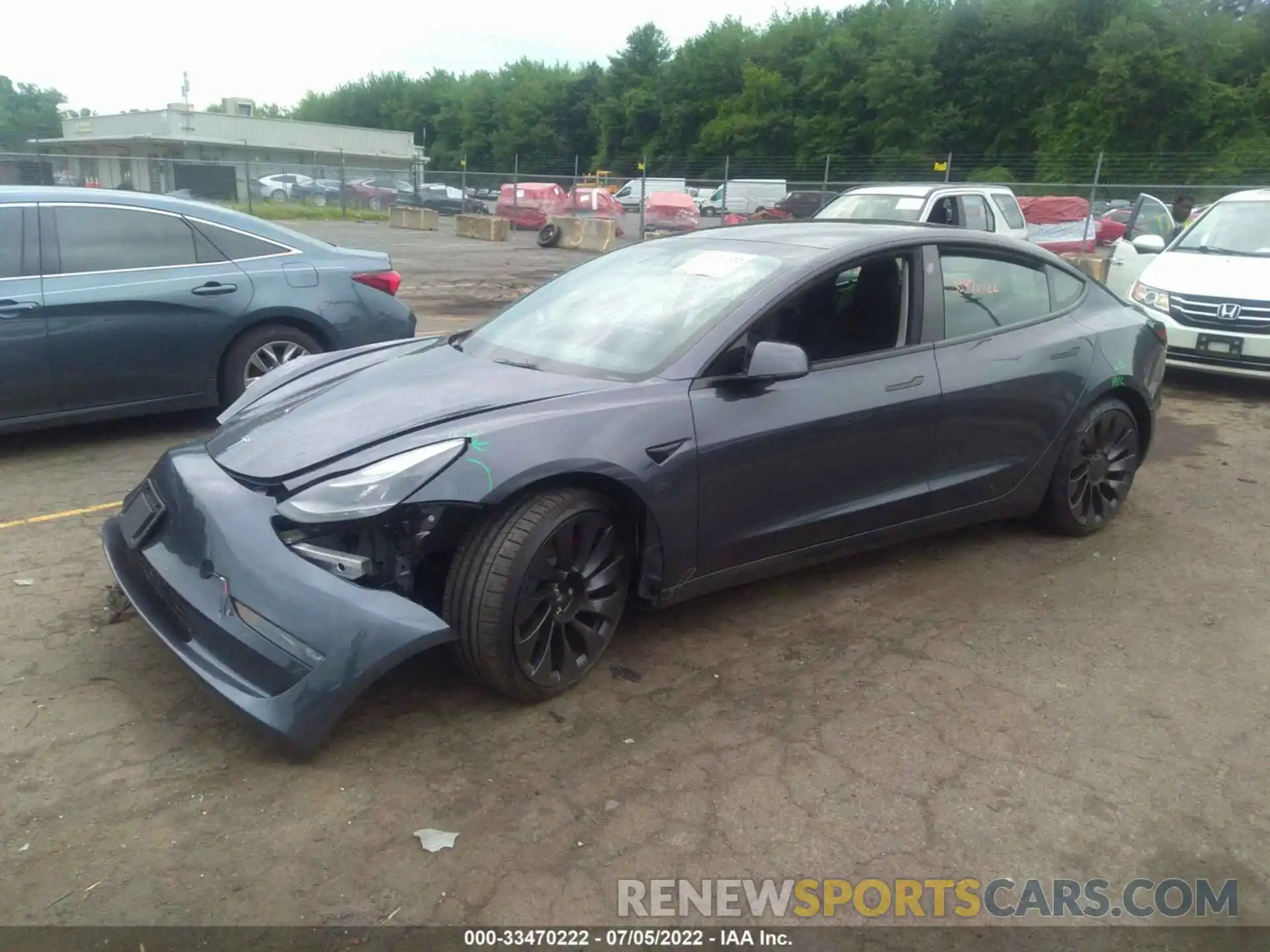 2 Photograph of a damaged car 5YJ3E1EC2NF125274 TESLA MODEL 3 2022