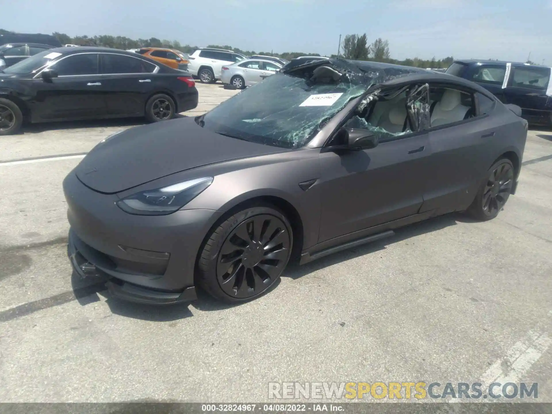 2 Photograph of a damaged car 5YJ3E1EC3NF111609 TESLA MODEL 3 2022