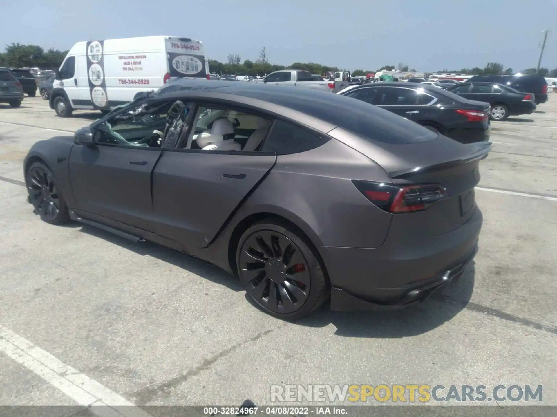 3 Photograph of a damaged car 5YJ3E1EC3NF111609 TESLA MODEL 3 2022