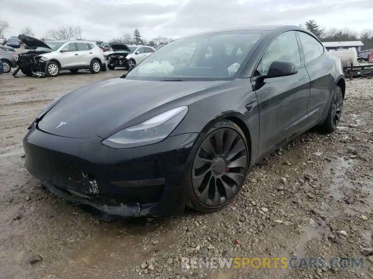 2 Photograph of a damaged car 5YJ3E1EC4NF111585 TESLA MODEL 3 2022