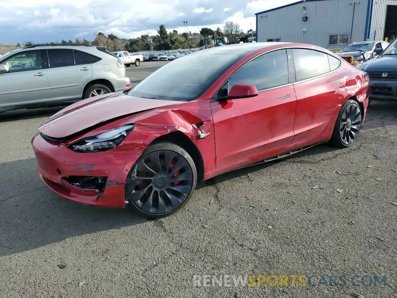 1 Photograph of a damaged car 5YJ3E1EC4NF203604 TESLA MODEL 3 2022