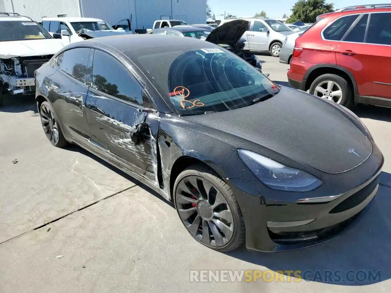 1 Photograph of a damaged car 5YJ3E1EC4NF317330 TESLA MODEL 3 2022