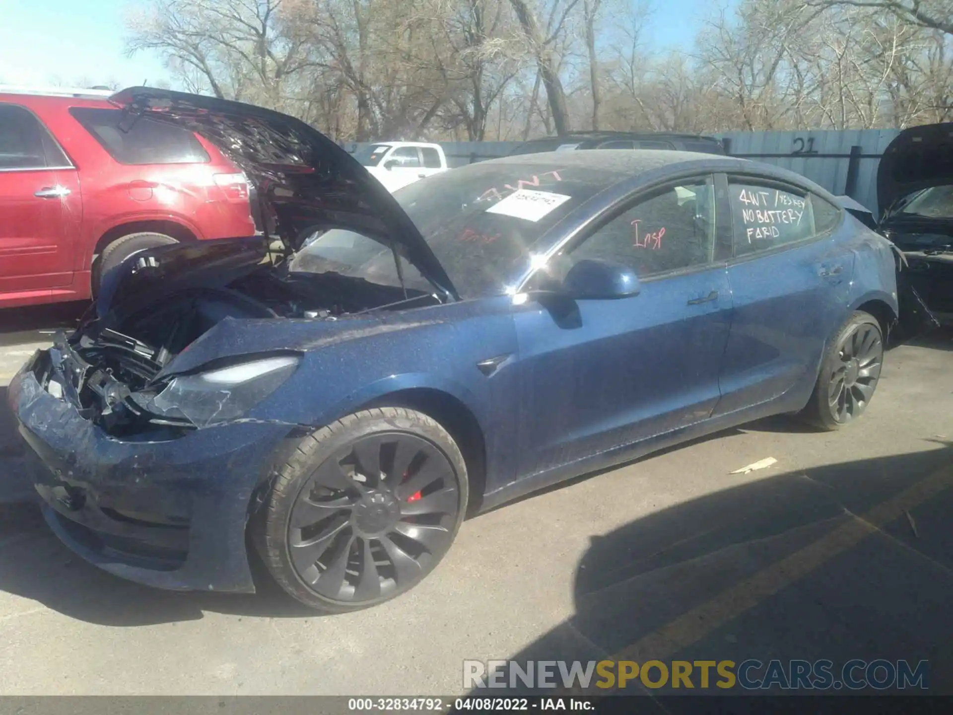 2 Photograph of a damaged car 5YJ3E1EC5NF164196 TESLA MODEL 3 2022