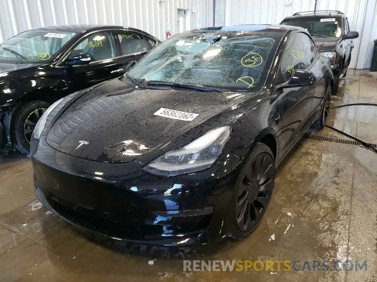 2 Photograph of a damaged car 5YJ3E1EC5NF168331 TESLA MODEL 3 2022