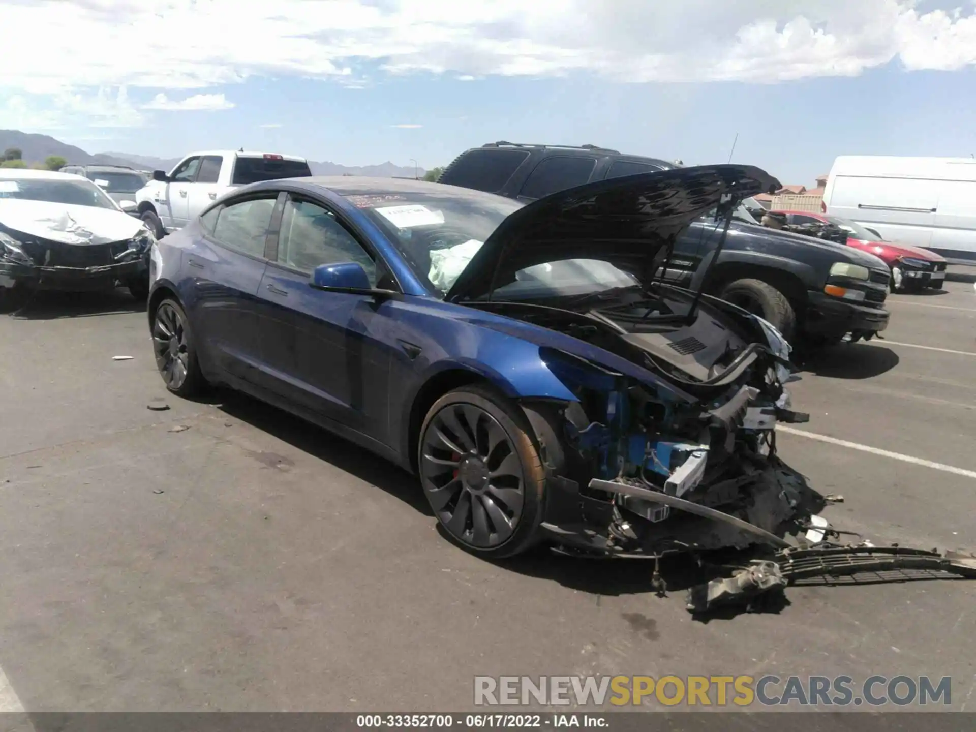 1 Photograph of a damaged car 5YJ3E1EC5NF195609 TESLA MODEL 3 2022