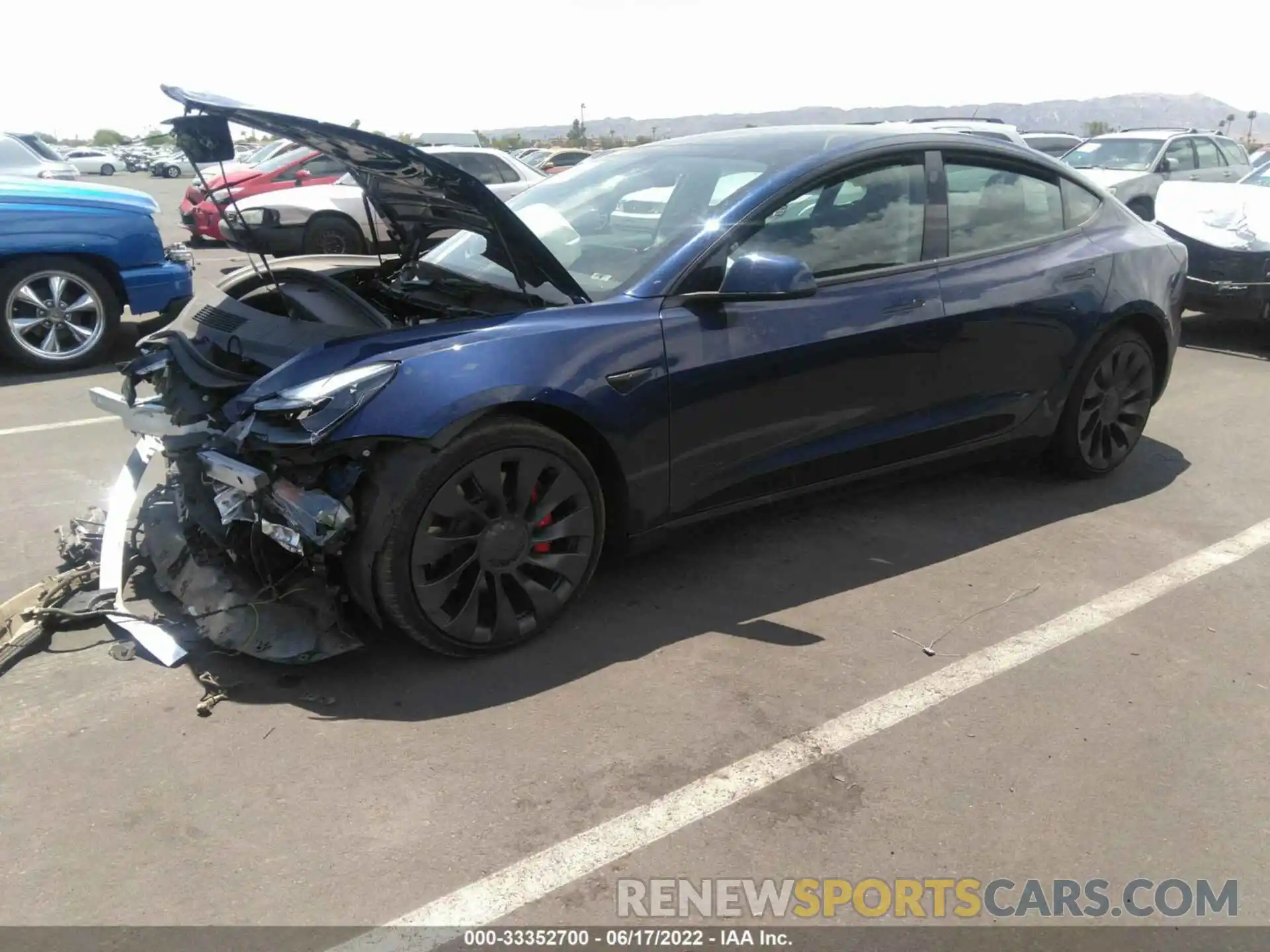 2 Photograph of a damaged car 5YJ3E1EC5NF195609 TESLA MODEL 3 2022