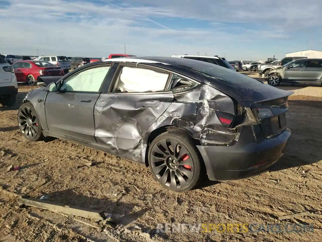 2 Photograph of a damaged car 5YJ3E1EC5NF329969 TESLA MODEL 3 2022