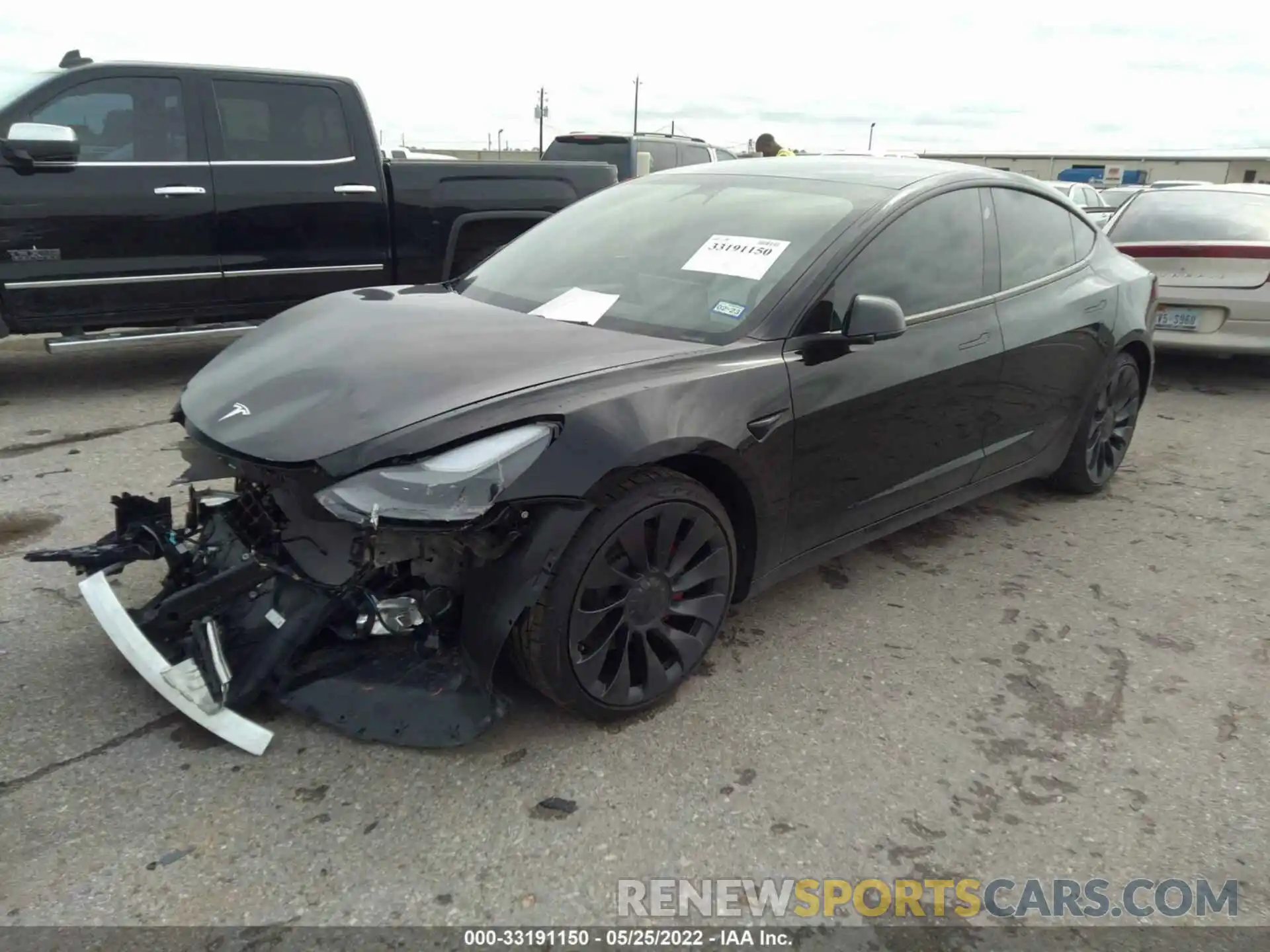 2 Photograph of a damaged car 5YJ3E1EC6NF158827 TESLA MODEL 3 2022