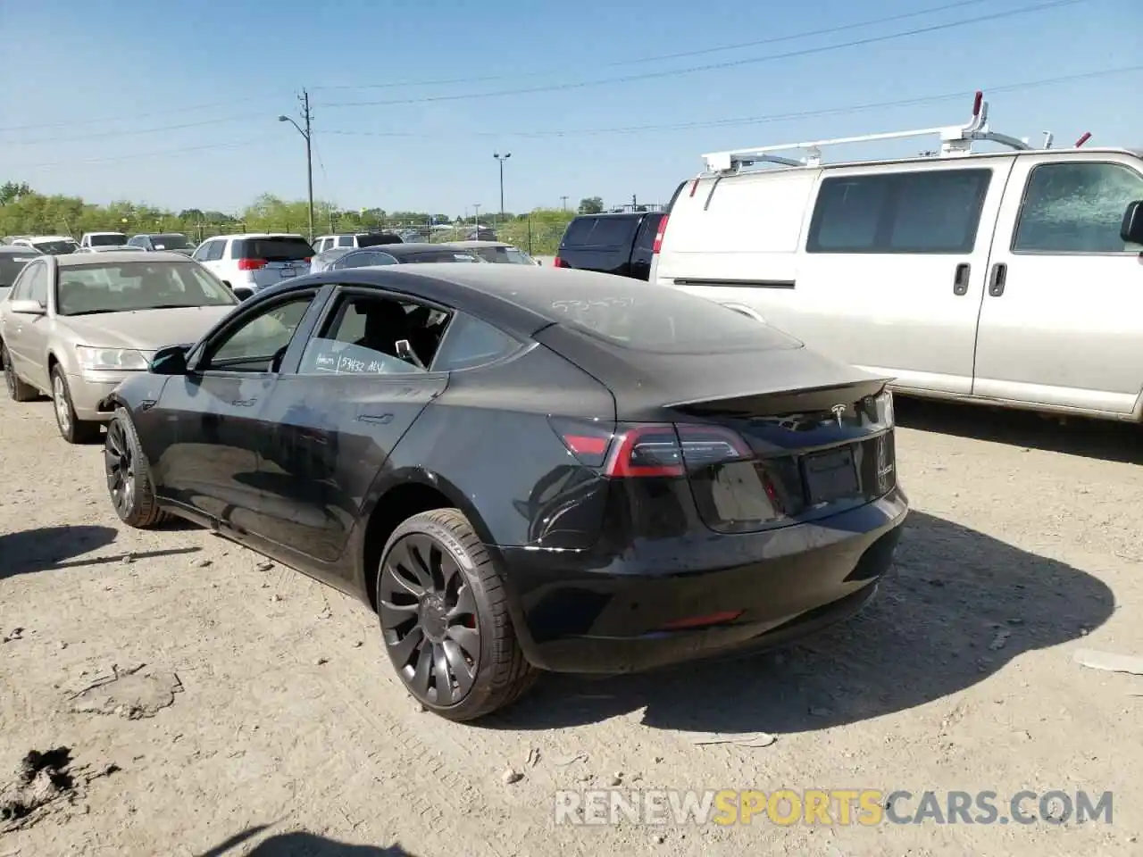 3 Photograph of a damaged car 5YJ3E1EC6NF163428 TESLA MODEL 3 2022