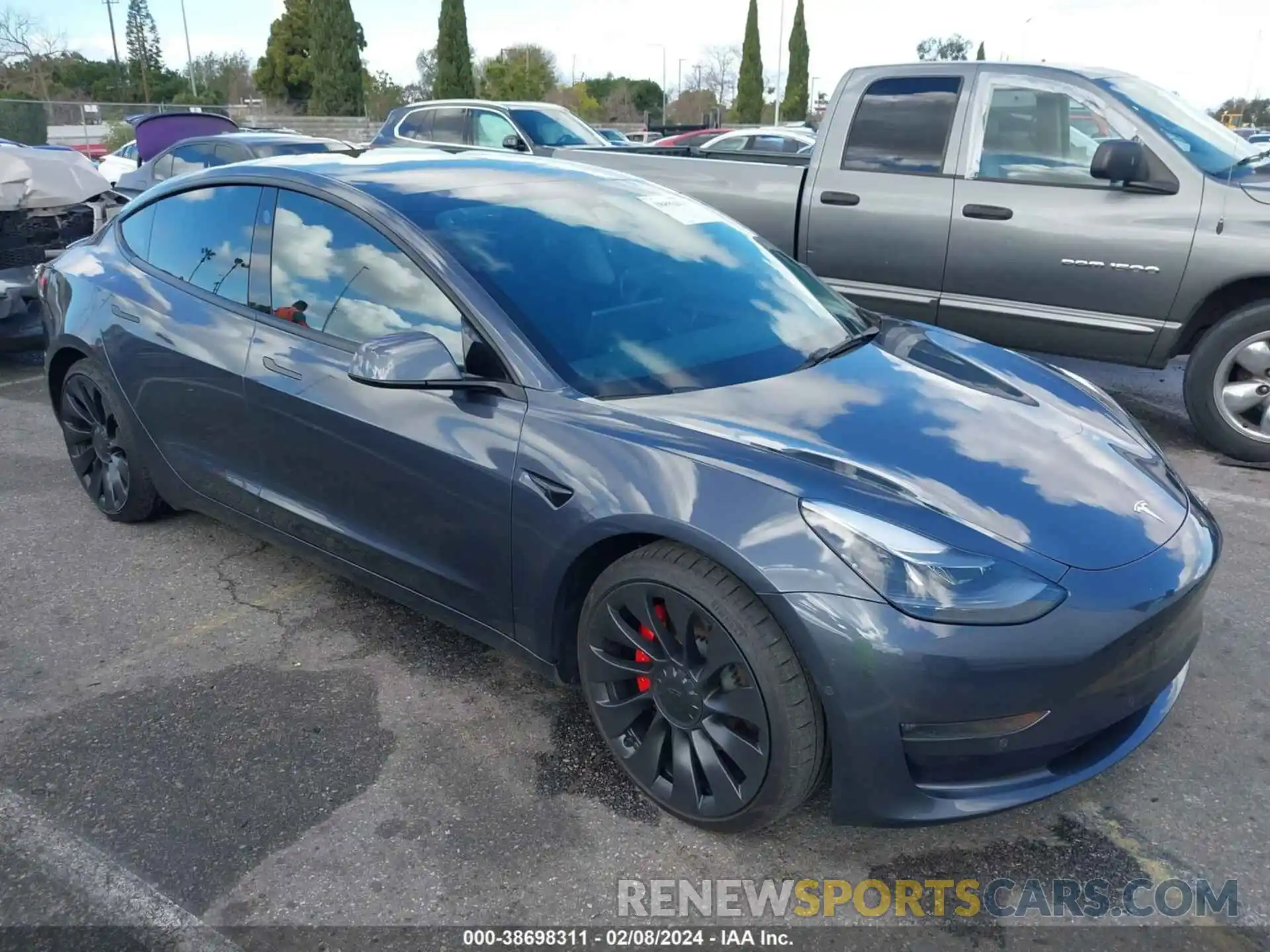 1 Photograph of a damaged car 5YJ3E1EC6NF293581 TESLA MODEL 3 2022