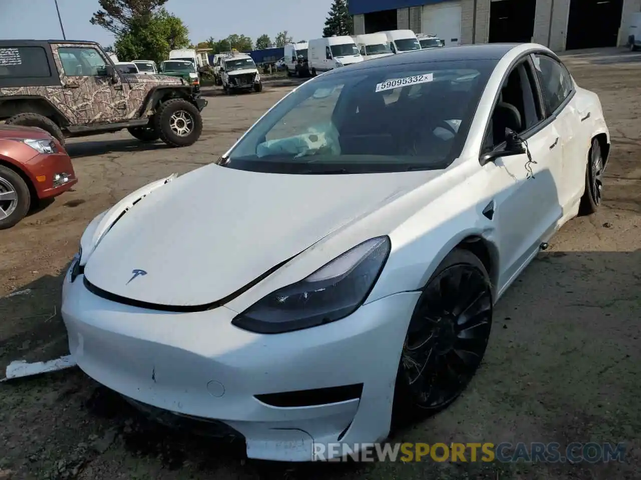 2 Photograph of a damaged car 5YJ3E1EC7NF154947 TESLA MODEL 3 2022