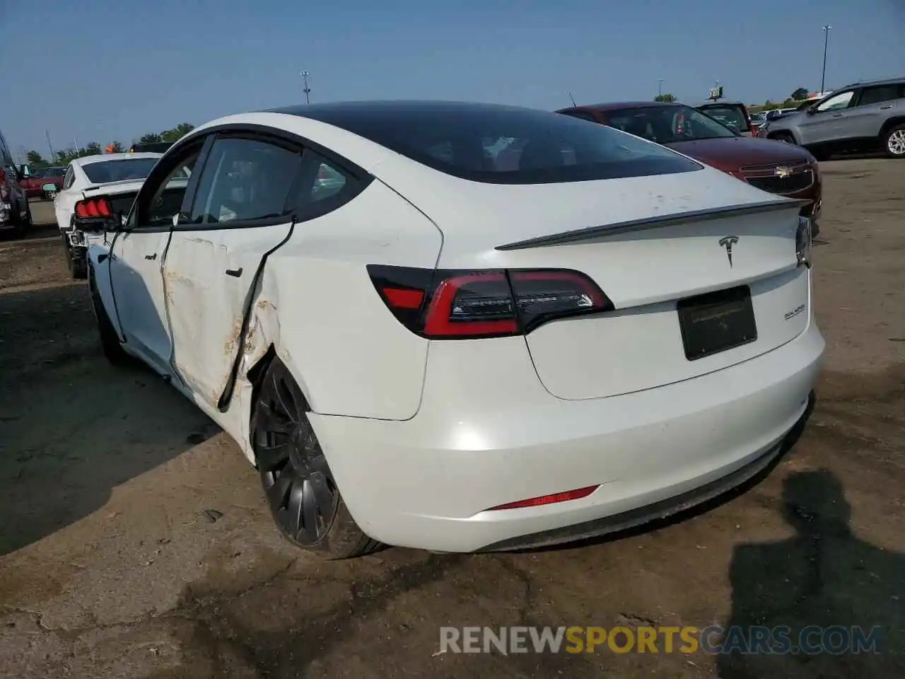 3 Photograph of a damaged car 5YJ3E1EC7NF154947 TESLA MODEL 3 2022