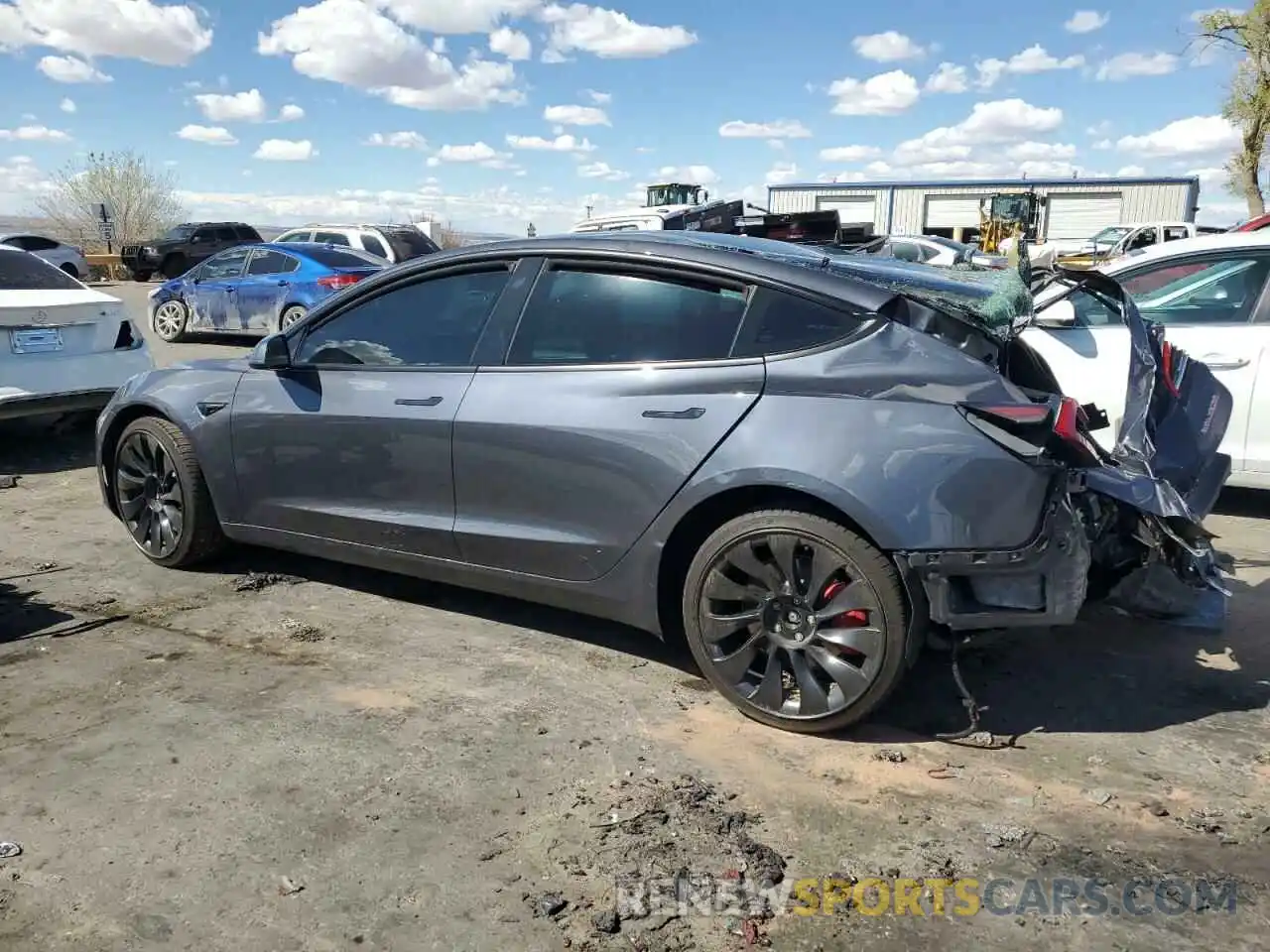 2 Photograph of a damaged car 5YJ3E1EC7NF228089 TESLA MODEL 3 2022