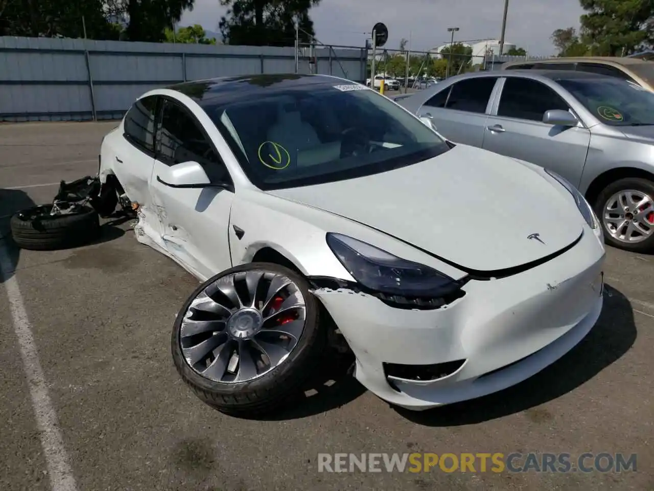 1 Photograph of a damaged car 5YJ3E1EC8NF209079 TESLA MODEL 3 2022