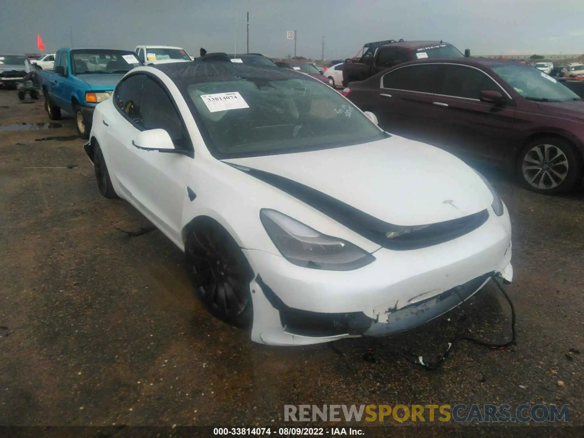 1 Photograph of a damaged car 5YJ3E1EC8NF255253 TESLA MODEL 3 2022