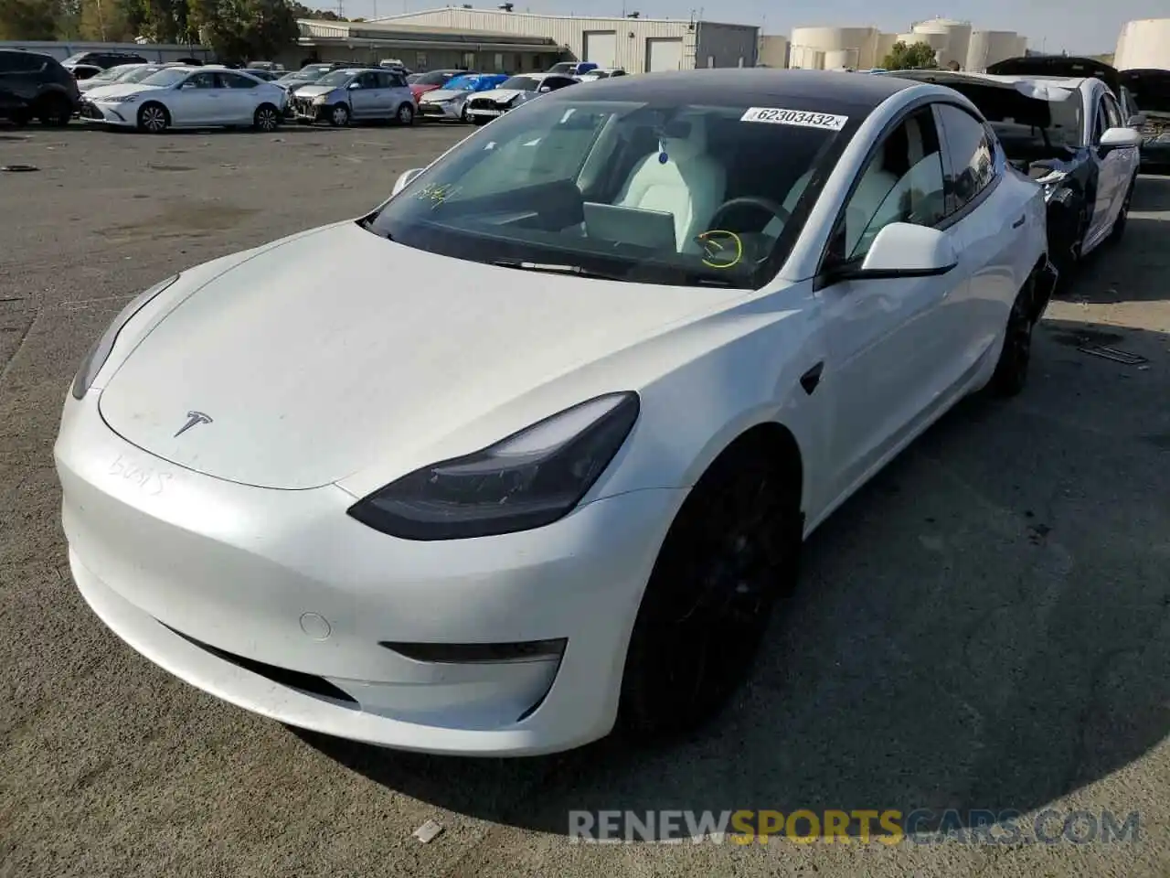 2 Photograph of a damaged car 5YJ3E1EC8NF326161 TESLA MODEL 3 2022