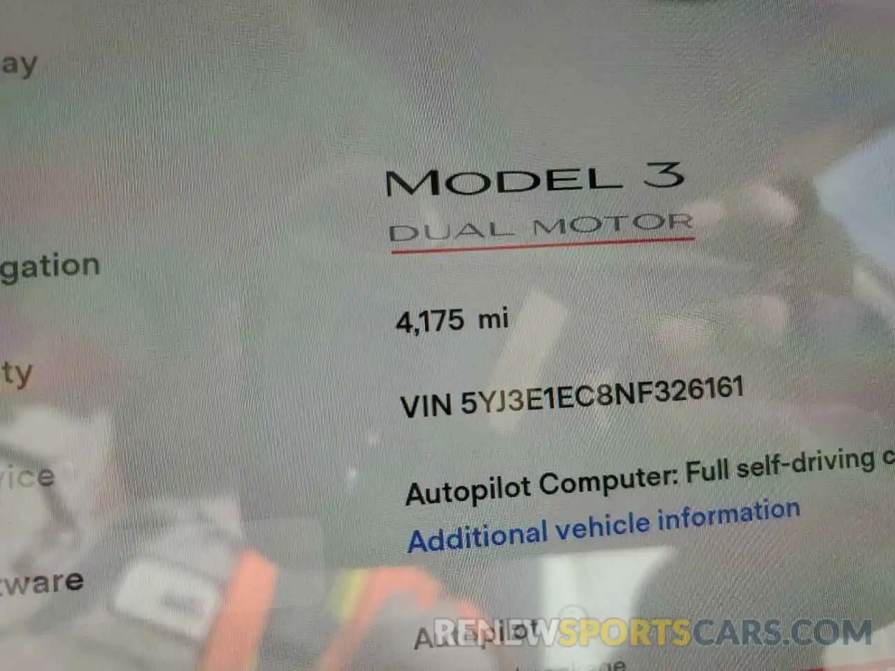 8 Photograph of a damaged car 5YJ3E1EC8NF326161 TESLA MODEL 3 2022