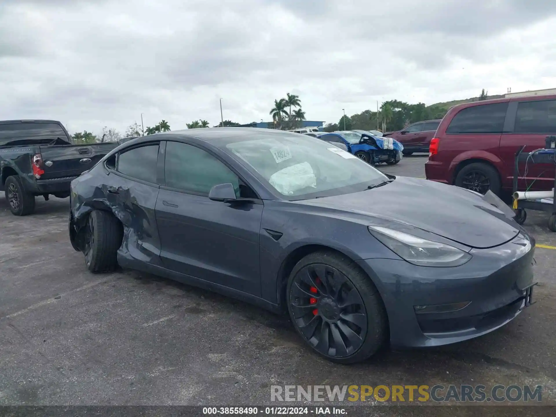 1 Photograph of a damaged car 5YJ3E1EC9NF273759 TESLA MODEL 3 2022