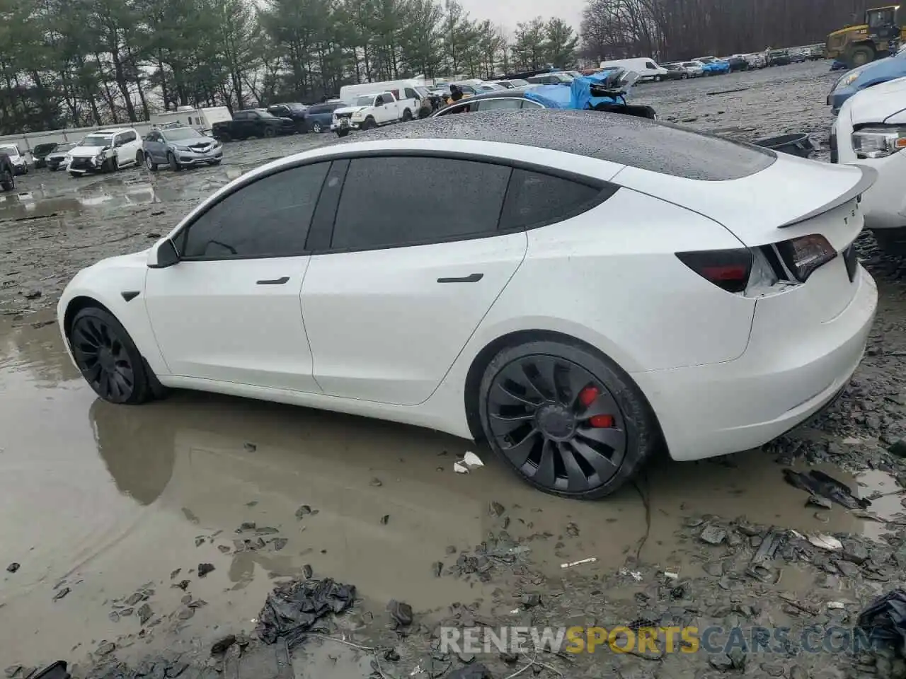 2 Photograph of a damaged car 5YJ3E1EC9NF335824 TESLA MODEL 3 2022