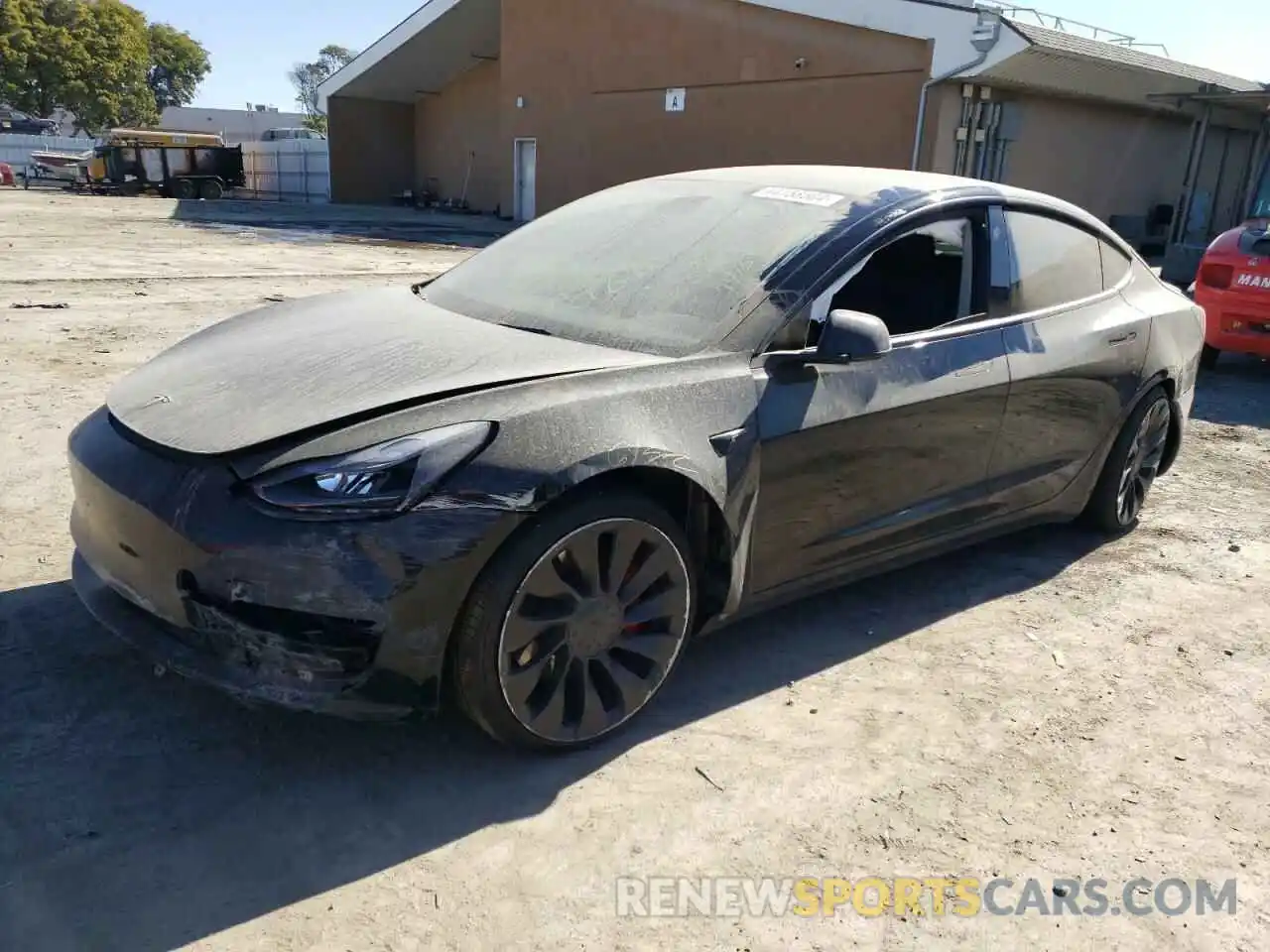 1 Photograph of a damaged car 5YJ3E1ECXNF237398 TESLA MODEL 3 2022