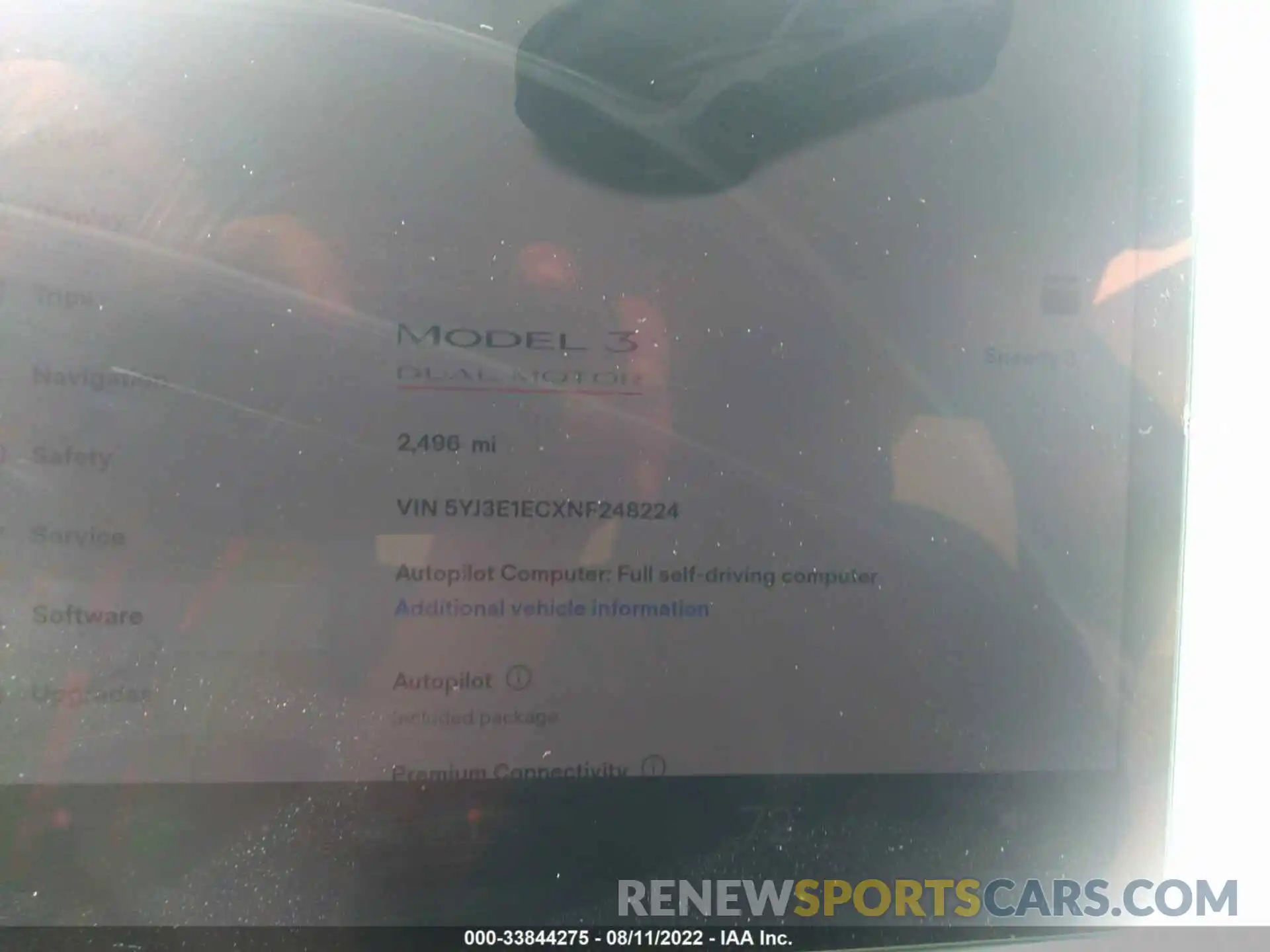 7 Photograph of a damaged car 5YJ3E1ECXNF248224 TESLA MODEL 3 2022