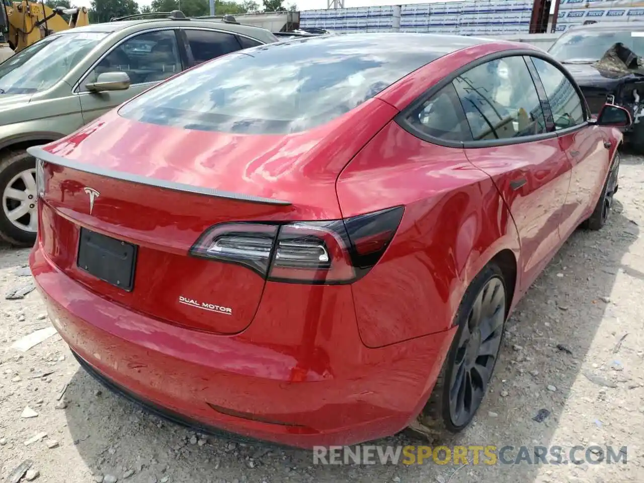 4 Фотография поврежденного автомобиля 5YJ3E1ECXNF263323 TESLA MODEL 3 2022