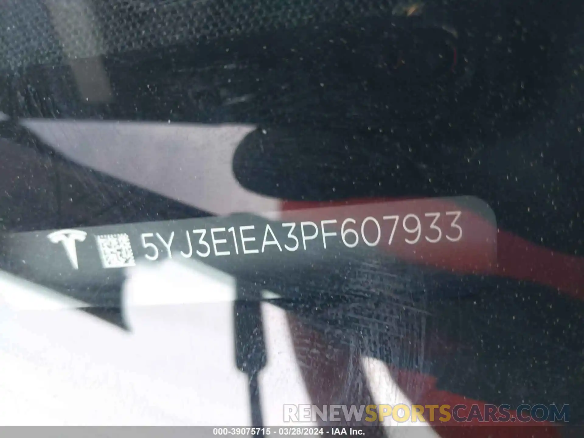 9 Photograph of a damaged car 5YJ3E1EA3PF607933 TESLA MODEL 3 2023