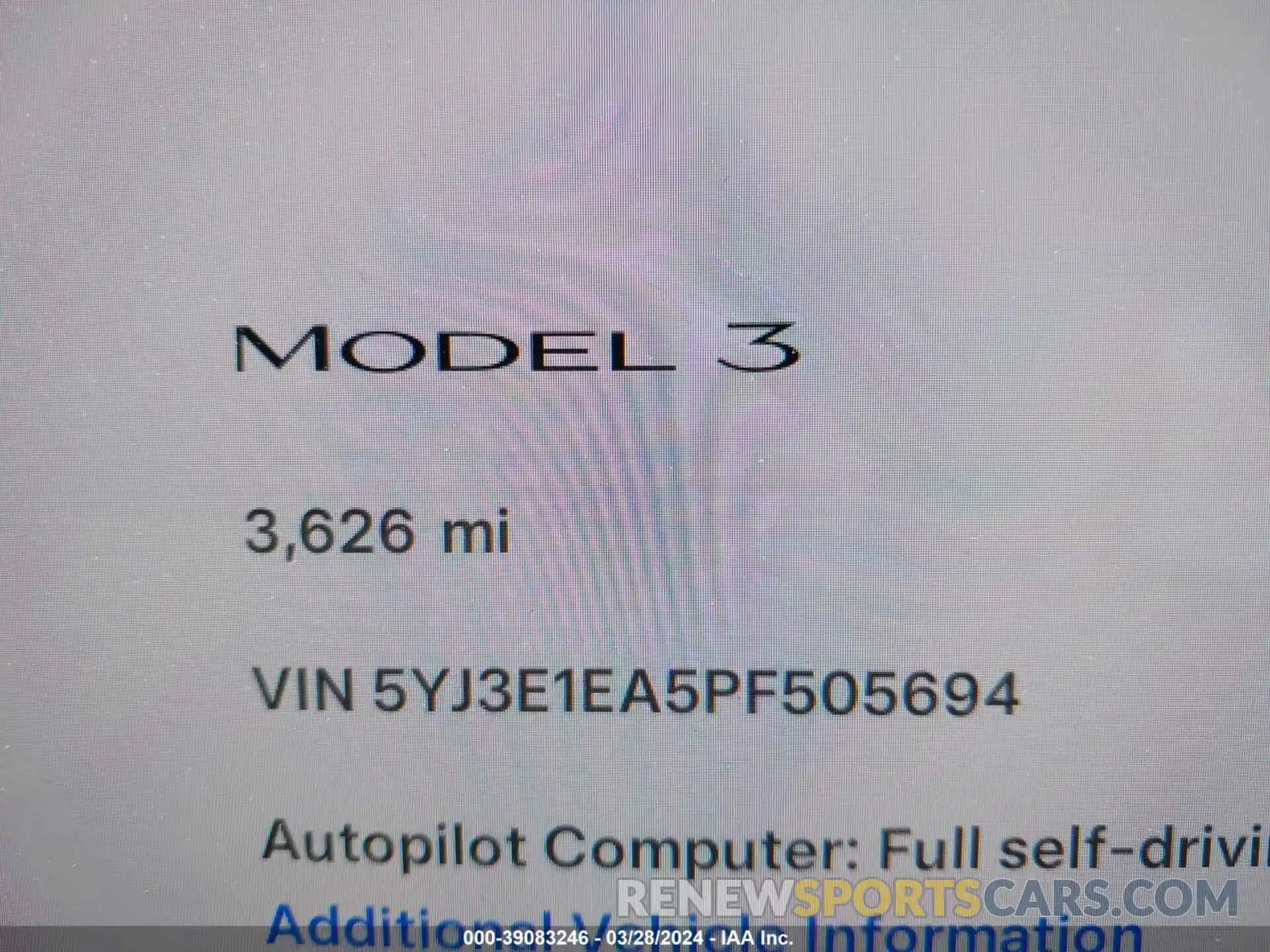 14 Фотография поврежденного автомобиля 5YJ3E1EA5PF505694 TESLA MODEL 3 2023