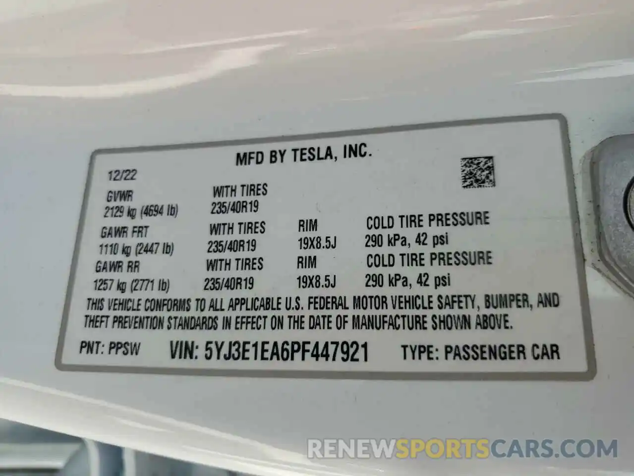 13 Фотография поврежденного автомобиля 5YJ3E1EA6PF447921 TESLA MODEL 3 2023