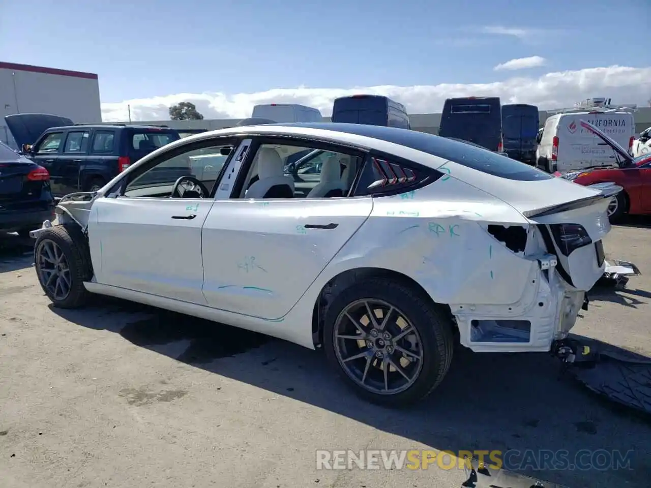 2 Photograph of a damaged car 5YJ3E1EA7PF466994 TESLA MODEL 3 2023